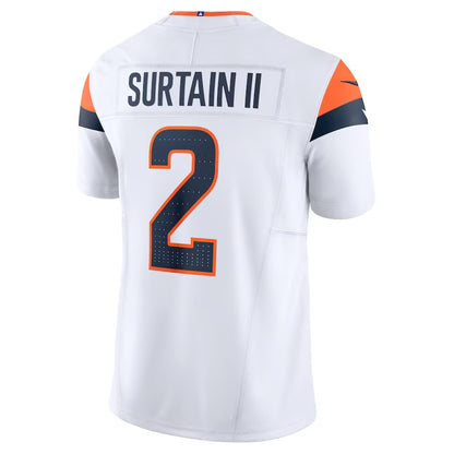 D.Broncos #2 Patrick Surtain II White Vapor F.U.S.E. Limited Jersey Stitched American Football Jerseys