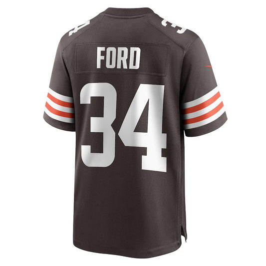 C.Browns #34 Jerome Ford Brown Vapor F.U.S.E. Limited Jersey Stitched American Football Jerseys