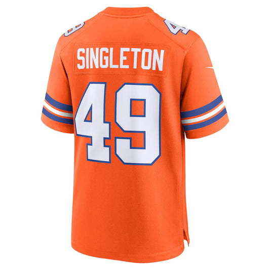 D.Broncos #49 Alex Singleton Orange Vapor F.U.S.E. Limited Jersey Stitched American Football Jerseys