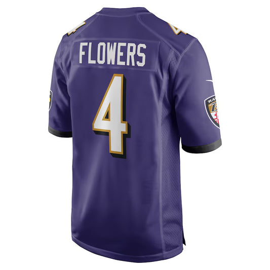 B.Ravens #4 Zay Flowers Purple Vapor F.U.S.E. Limited Jersey Stitched American Football Jerseys