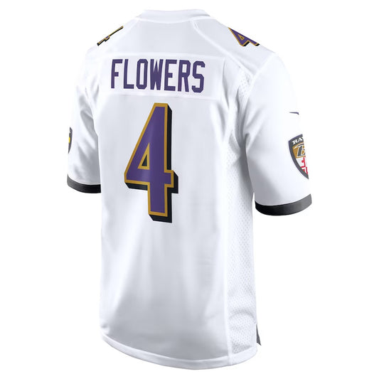 B.Ravens #4 Zay Flowers White Vapor F.U.S.E. Limited Jersey Stitched American Football Jerseys