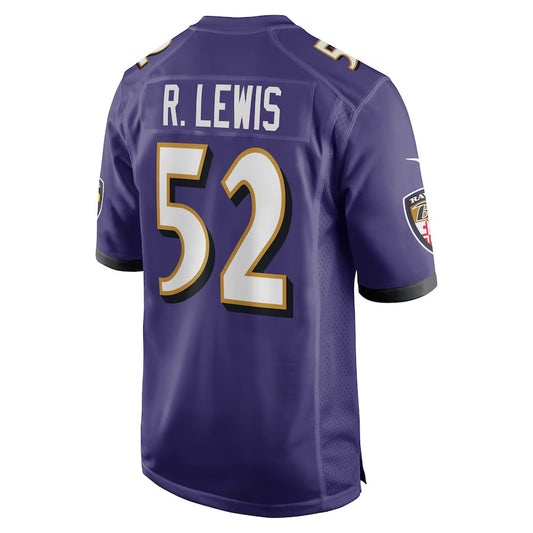 B.Ravens #52 Ray Lewis Purple Vapor F.U.S.E. Limited Jersey Stitched American Football Jerseys