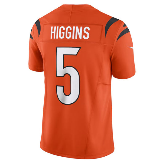 C.Bengals #5 Tee Higgins Orange Vapor F.U.S.E. Limited Jersey Stitched American Football Jerseys