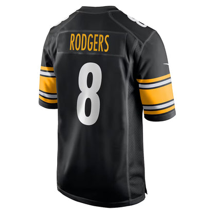 P.Steelers #8 Aaron Rodgers Black Vapor F.U.S.E. Limited Jersey Stitched American Football Jerseys