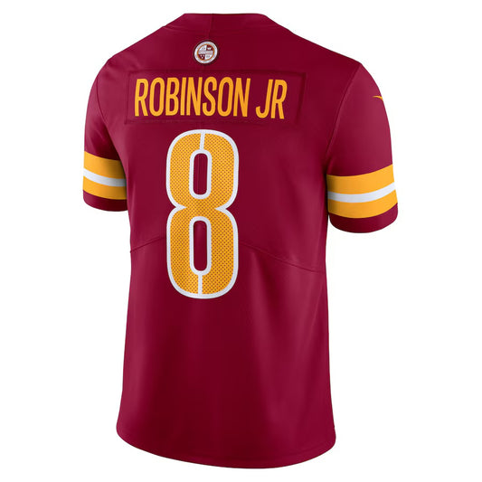 W.Commanders #8 Brian Robinson Jr. Burgundy Vapor F.U.S.E. Limited Jersey Stitched American Football Jerseys
