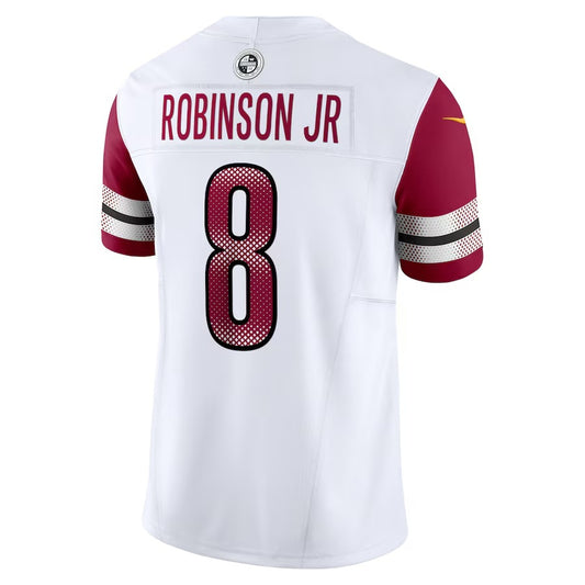 W.Commanders #8 Brian Robinson Jr. White Vapor F.U.S.E. Limited Jersey Stitched American Football Jerseys