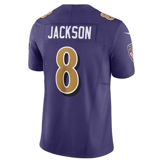 B.Ravens #8 Lamar Jackson Purple Vapor F.U.S.E. Limited Jersey Stitched American Football Jerseys