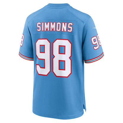 T.Titans #98 Jeffery Simmons Light Blue Vapor F.U.S.E. Limited Jersey Stitched American Football Jerseys
