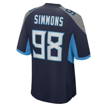 T.Titans #98 Jeffery Simmons Navy Vapor F.U.S.E. Limited Jersey Stitched American Football Jerseys