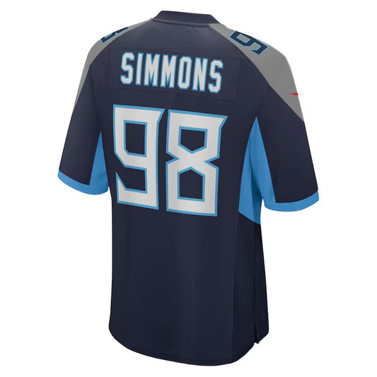 T.Titans #98 Jeffery Simmons Navy Vapor F.U.S.E. Limited Jersey Stitched American Football Jerseys