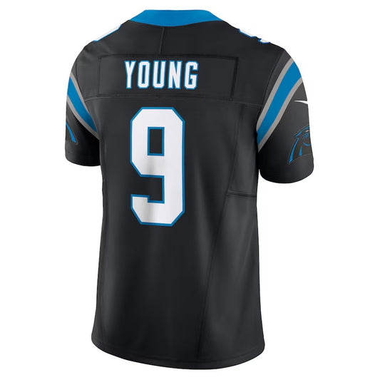 C.Panthers #9 Bryce Young Black Vapor F.U.S.E. Limited Jersey Stitched American Football Jerseys