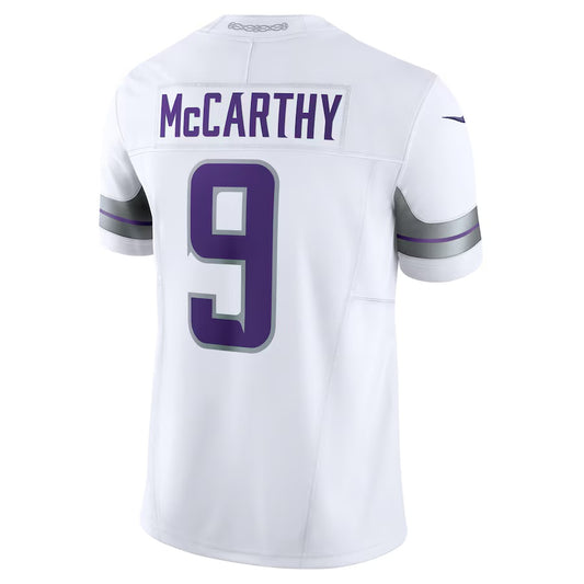 MN.Vikings #9 J.J. McCarthy White Vapor F.U.S.E. Limited Jersey Stitched American Football Jerseys