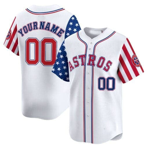 Custom Houston Astros 2024 Independence Day Vapor Premier Limited White ¡§C All Stitched Baseball Jersey