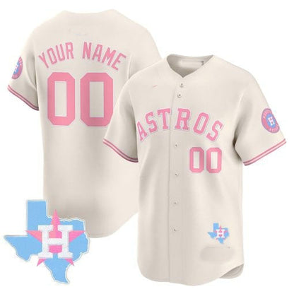Custom Houston Astros Bubblegum Blue Vapor Premier Limited ¡§C All Stitched Baseball Jersey