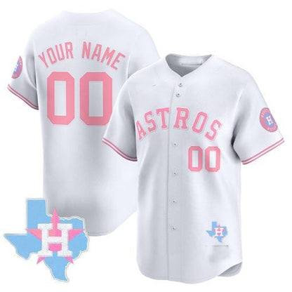 Custom Houston Astros Bubblegum Blue Vapor Premier Limited ¡§C All Stitched Baseball Jersey