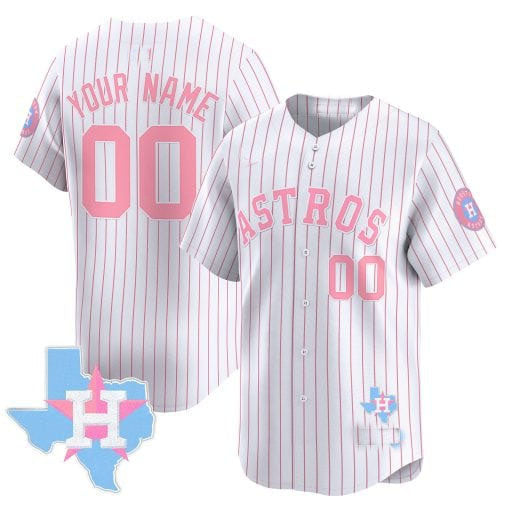 Custom Houston Astros Bubblegum Blue Vapor Premier Limited ¡§C All Stitched Baseball Jersey