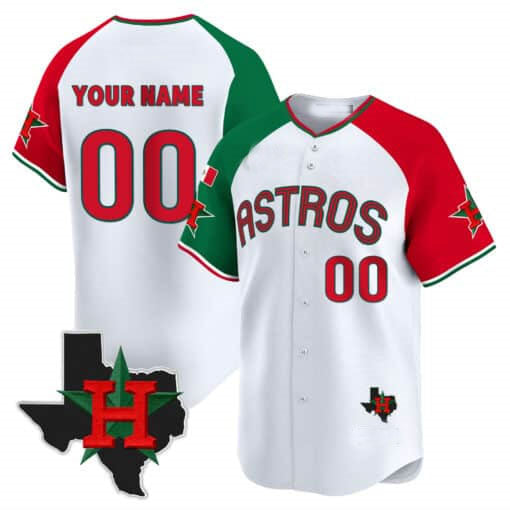 Custom Houston Astros Mexico Texas Patch Vapor Premier Limited V3 White¡§C All Stitched Baseball Jersey