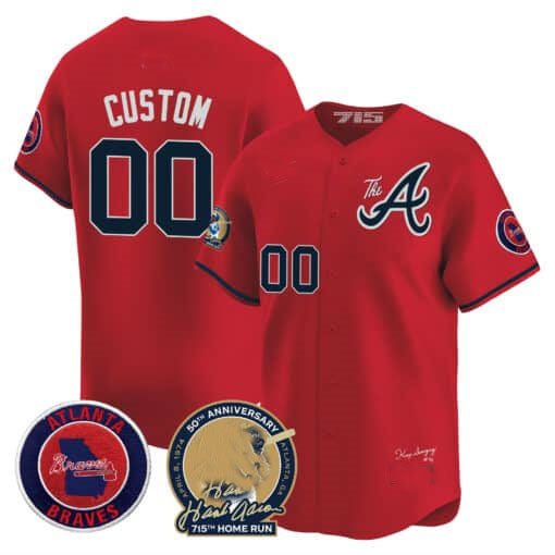 Custom Atlanta Braves Hank Aaron 715th Home Run Patch Vapor Premier Limited V2 ¡§C All Stitched Baseball Jersey