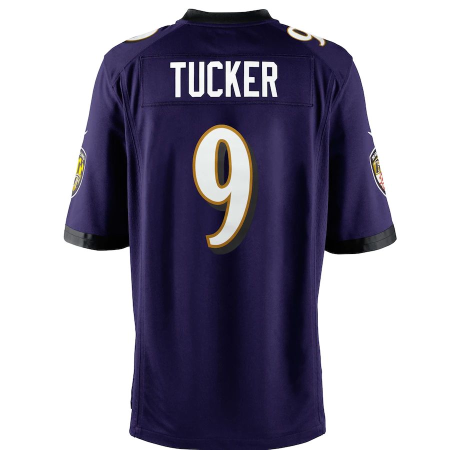 B.Ravens #9 Justin Tucker Black Game Jersey Stitched American Football Jerseys