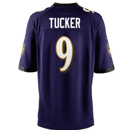 B.Ravens #9 Justin Tucker Black Game Jersey Stitched American Football Jerseys
