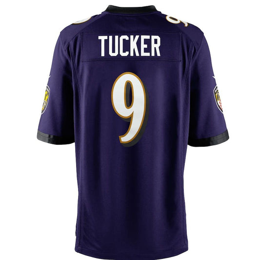B.Ravens #9 Justin Tucker Black Game Jersey Stitched American Football Jerseys