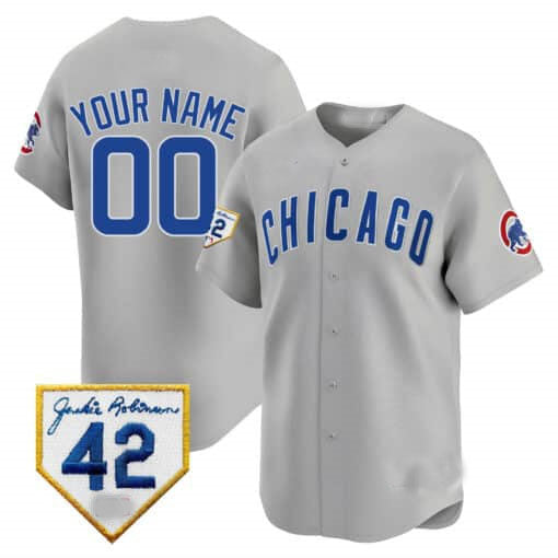 Custom Chicago Cubs 2024 Jackie Robinson Patch Vapor Premier Limited  V2¡§C All Stitched Baseball Jersey