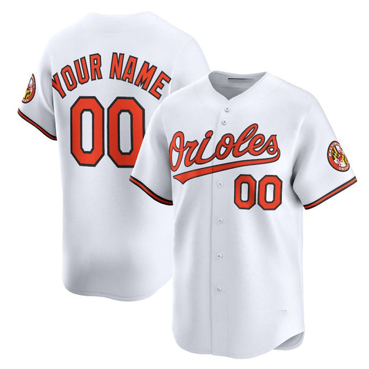 Custom Baltimore Orioles Home Limited Jersey ¡§C White Stitched Baseball Jersey