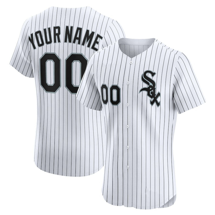 Custom Chicago White Sox Home Elite Jersey ¡§C White Stitched Baseball Jersey