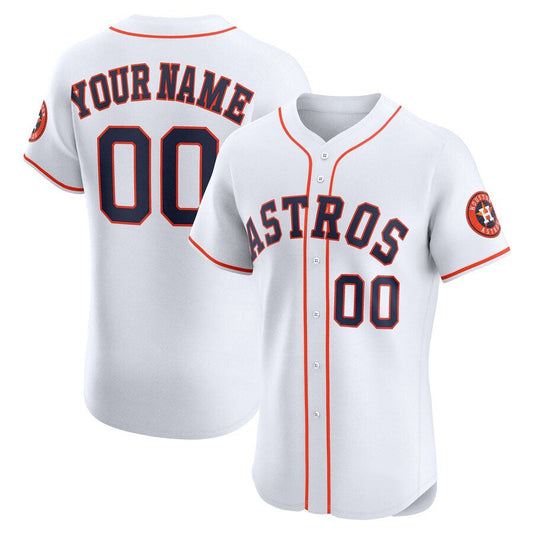 Custom Houston Astros Home Elite Jersey ¡§C White Stitched Baseball Jersey