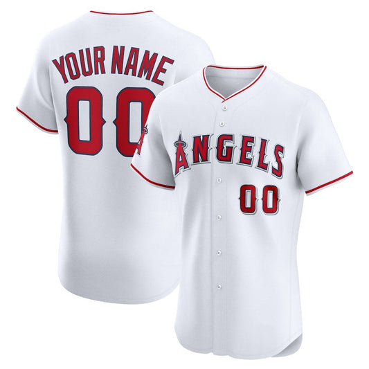 Custom Los Angeles Angels Home Elite Jersey ¡§C White Stitched Baseball Jersey