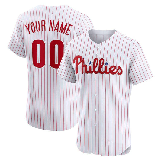 Custom Philadelphia Phillies Home Elite Jersey ¡§C White Stitched Baseball Jersey