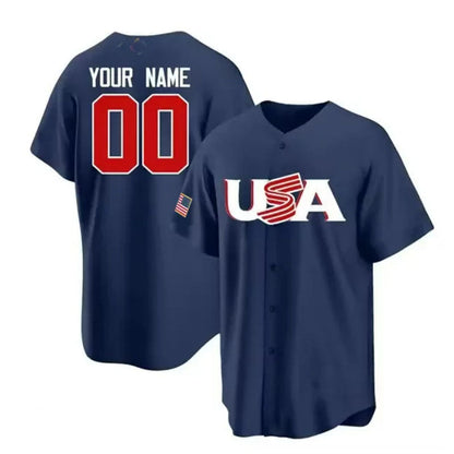 Custom USA 2023 World Baseball Classic Replica Jersey ¡§C Navy Blue Stitches Baseball Jerseys