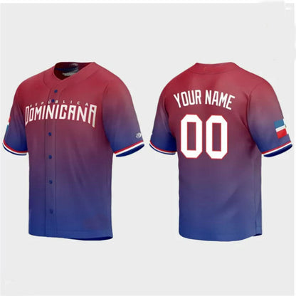 Custom Dominican Republic Baseball 2023 World Baseball Classic Jersey ¡§C Red Stitches Baseball Jerseys