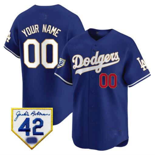 Custom Los Angeles Dodgers 2024 Jackie Robinson Patch Vapor Premier Limited ¡§C All Stitched Baseball Jersey