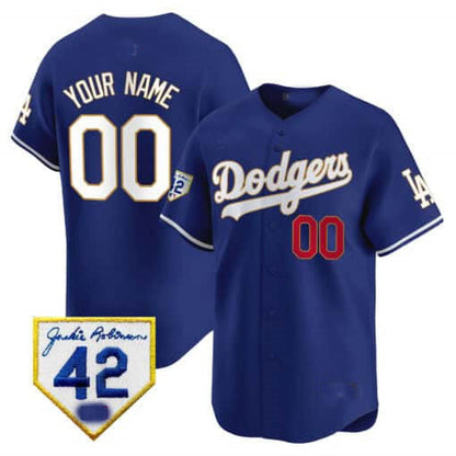 Custom Los Angeles Dodgers 2024 Jackie Robinson Patch Vapor Premier Limited ¡§C All Stitched Baseball Jersey