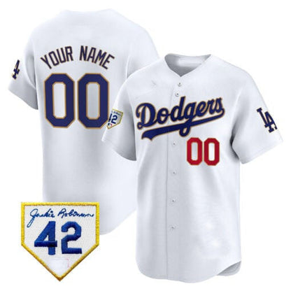 Custom Los Angeles Dodgers 2024 Jackie Robinson Patch Vapor Premier Limited ¡§C All Stitched Baseball Jersey