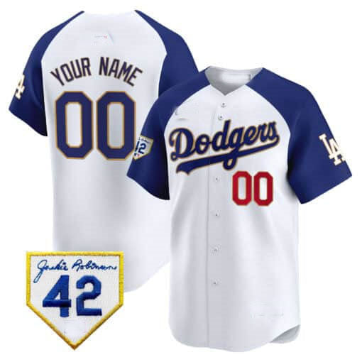 Custom Los Angeles Dodgers 2024 Jackie Robinson Patch Vapor Premier Limited ¡§C All Stitched Baseball Jersey