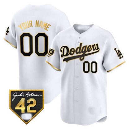 Custom Los Angeles Dodgers 2024 Jackie Robinson Patch Vapor Premier Limited ¡§C All Stitched Baseball Jersey