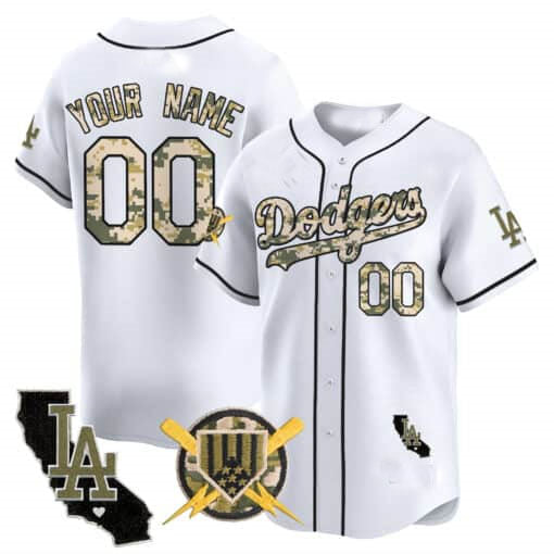 Custom Los Angeles Dodgers Armed Forces Day Vapor Premier Limited ¡§C All Stitched Baseball Jersey