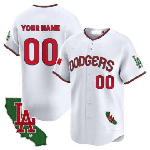 Custom Los Angeles Dodgers Mexico California Patch Vapor Premier Limited V3 ¡§C All Stitched Baseball Jersey