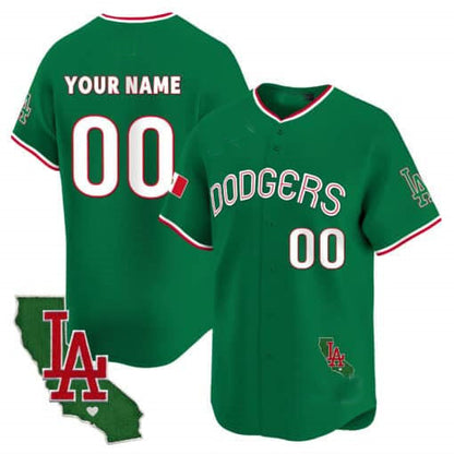 Custom Los Angeles Dodgers Mexico California Patch Vapor Premier Limited V3 ¡§C All Stitched Baseball Jersey