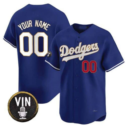 Custom Los Angeles Dodgers Vin Scully Patch Gold Trim Vapor Premier Limited ¡§C All Stitched Baseball Jersey