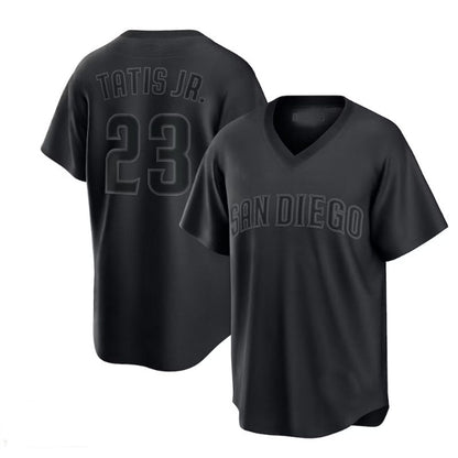 San Diego Padres #23 Fernando Tat?¡ìas Jr. Pitch Black Fashion Replica Player Jersey - Black Baseball Jerseys