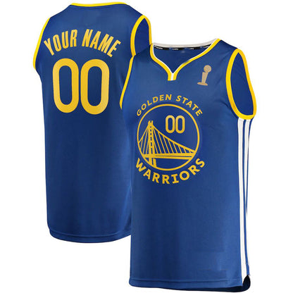 Custom G.State Warriors Fanatics Branded 2022 Finals Champions Fast Break Replica Royal Icon Edition American Stitched Basketball Jersey