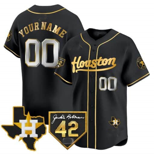Custom Houston Astros 2024 Jackie Robinson Patch Vapor Premier Limited ¡§C All Stitched Baseball Jersey