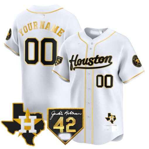 Custom Houston Astros 2024 Jackie Robinson Patch Vapor Premier Limited ¡§C All Stitched Baseball Jersey