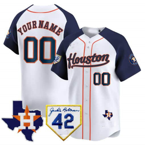 Custom Houston Astros 2024 Jackie Robinson Patch Vapor Premier Limited ¡§C All Stitched Baseball Jersey