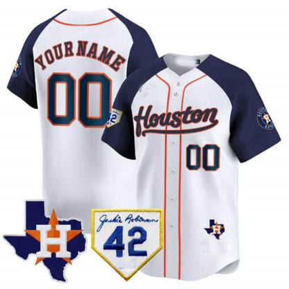 Custom Houston Astros 2024 Jackie Robinson Patch Vapor Premier Limited ¡§C All Stitched Baseball Jersey