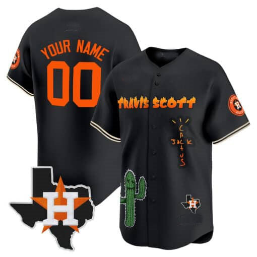 Custom Houston Astros Cactus Jack Patch Vapor Premier Limited ¡§C All Stitched Baseball Jersey
