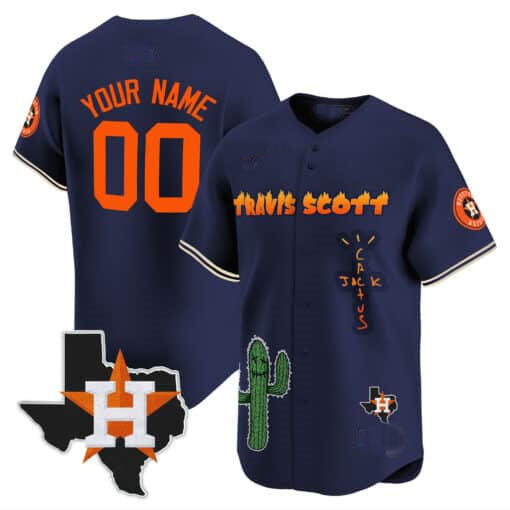 Custom Houston Astros Cactus Jack Patch Vapor Premier Limited ¡§C All Stitched Baseball Jersey